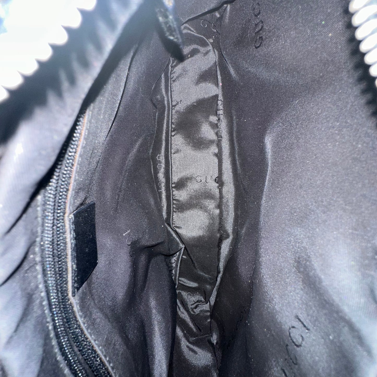 Gucci Monogram Shoulder Bag w/ Leather Trim