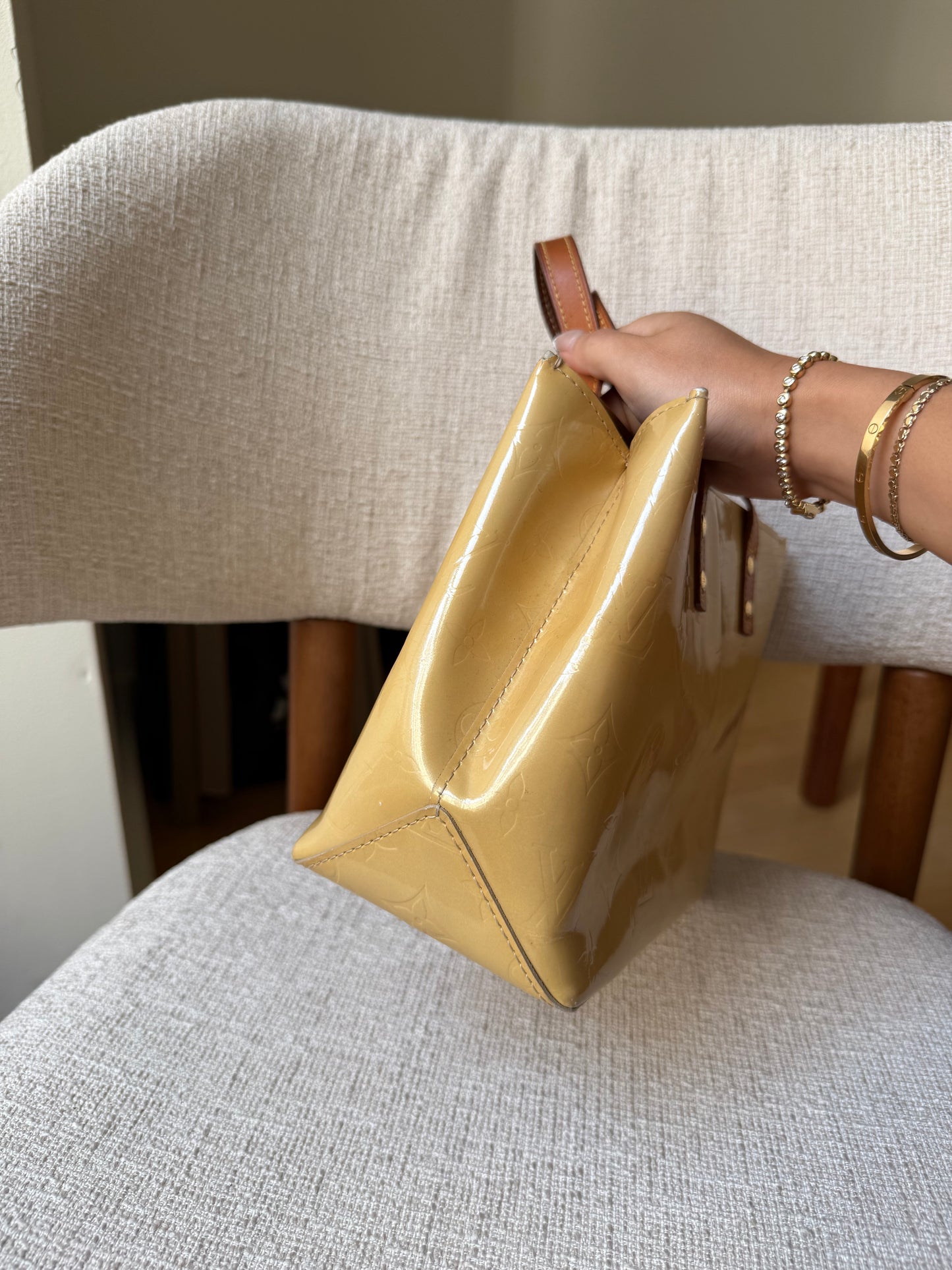 Louis Vuitton Baby Yellow Vernis Reade PM Bag
