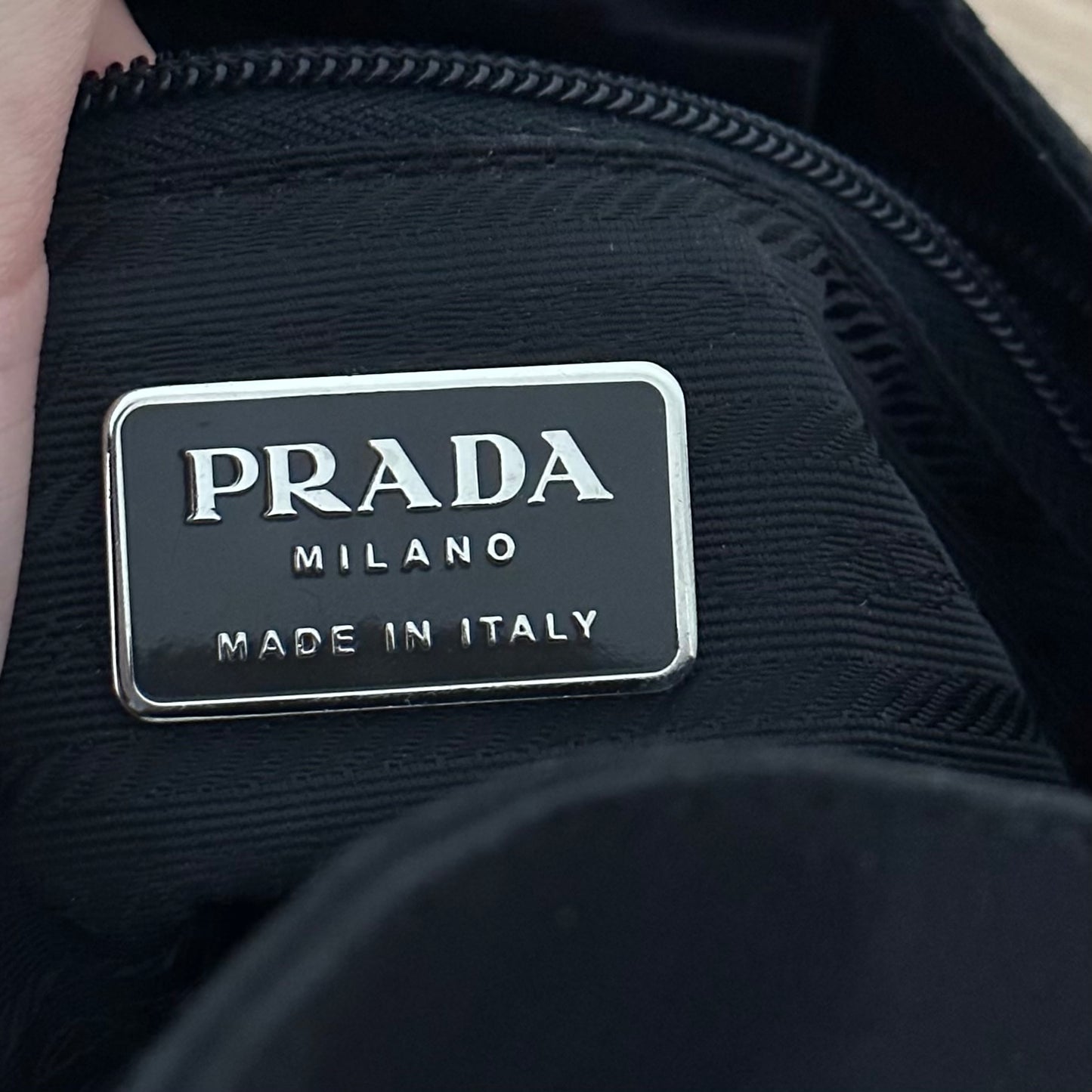 Prada Assymmetrical Silk Black Shoulder Bag