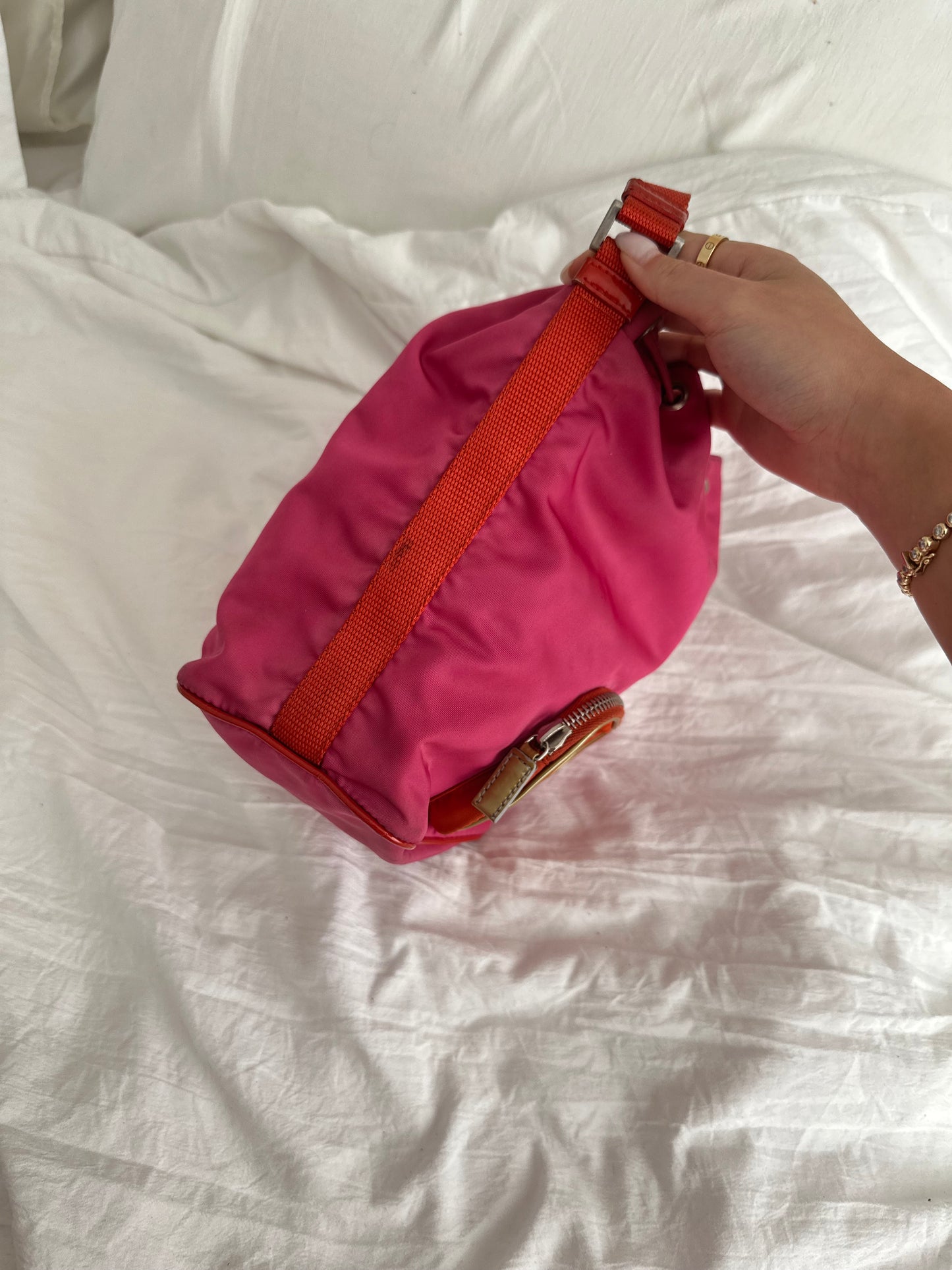 Prada Pink & Orange Cargo Bucket Bag