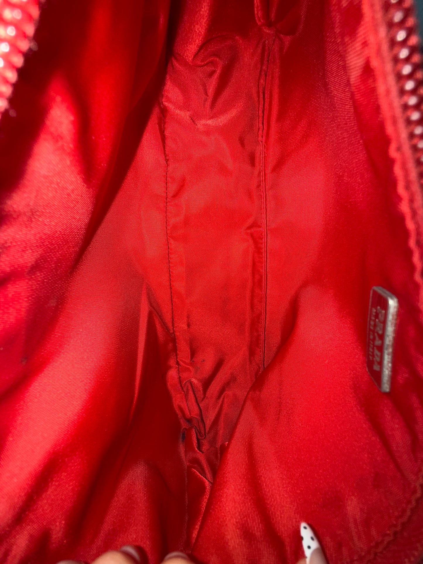 Prada Red Nylon Small Pochette Bag