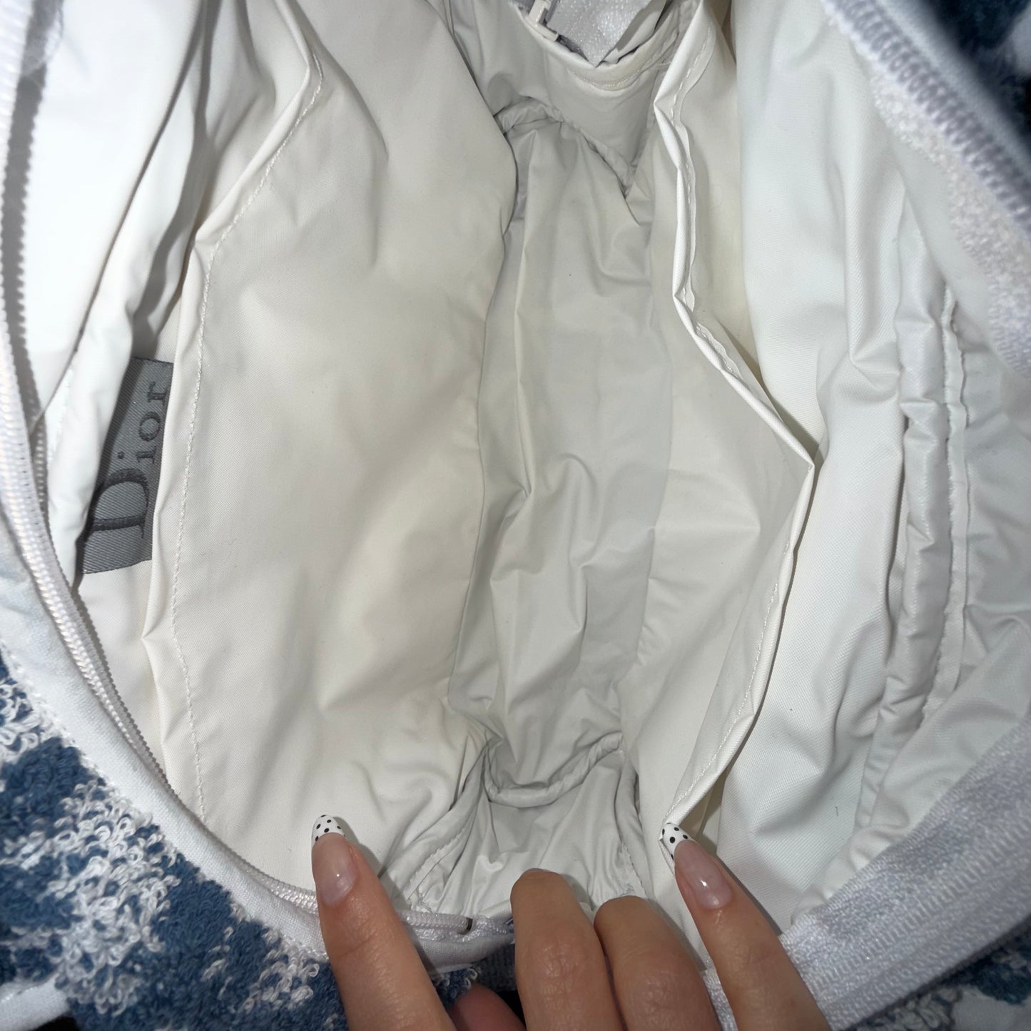 Dior Blue Monogram Terry Cloth Top Handle Bag