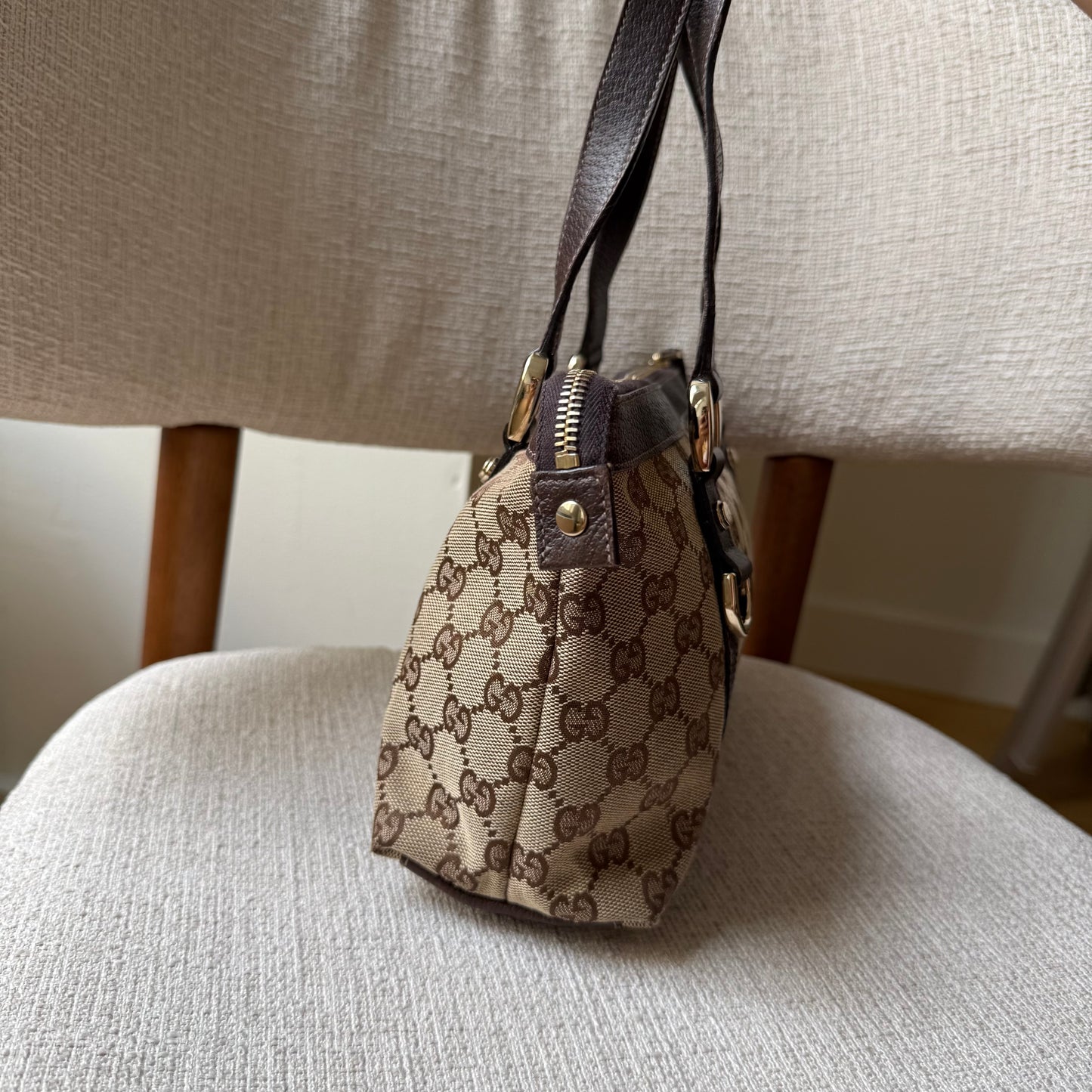 Gucci Brown Monogram Mini Tote Shoulder Bag w/ Dustbag
