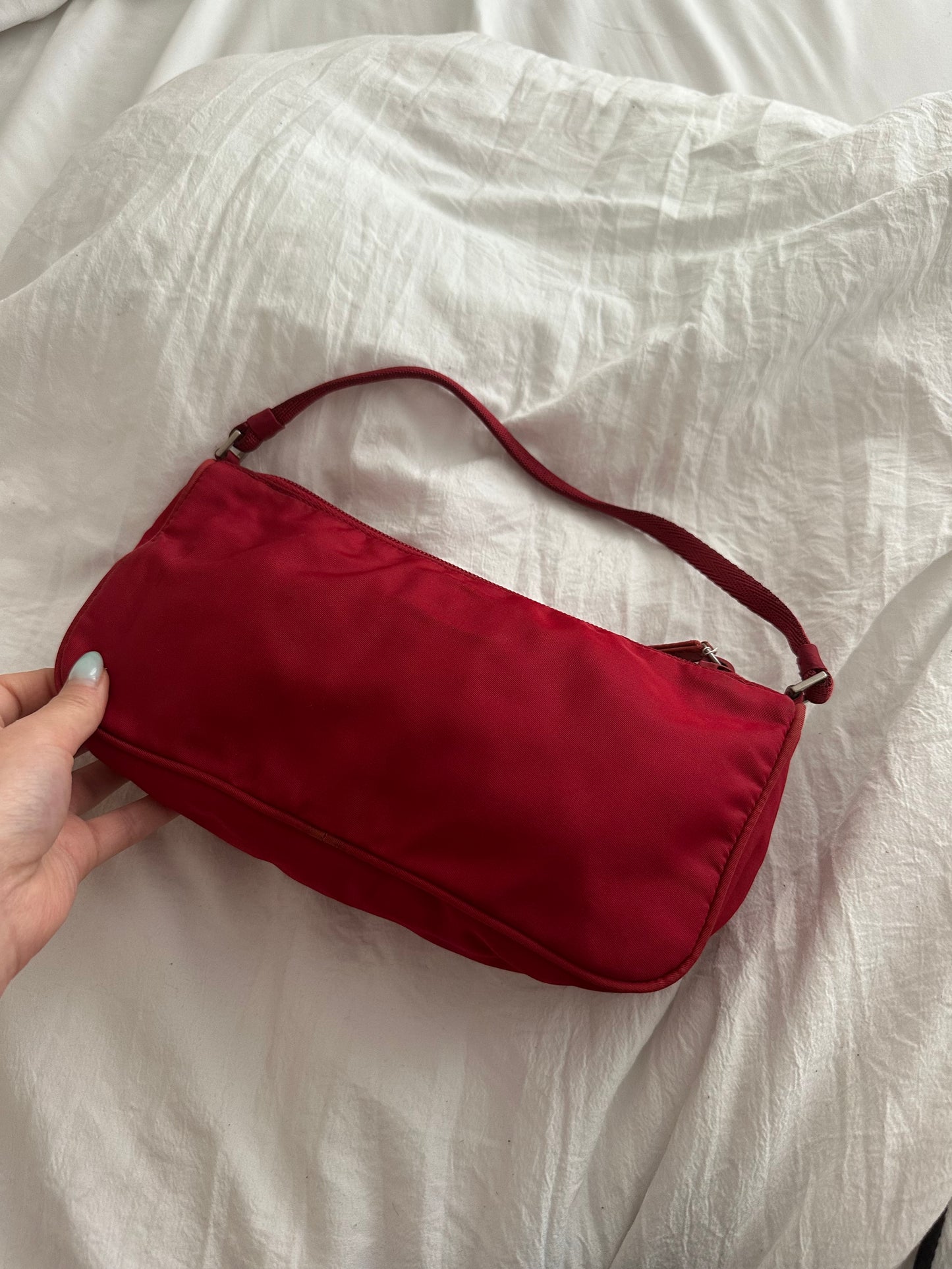Prada Red Nylon Shoulder Bag