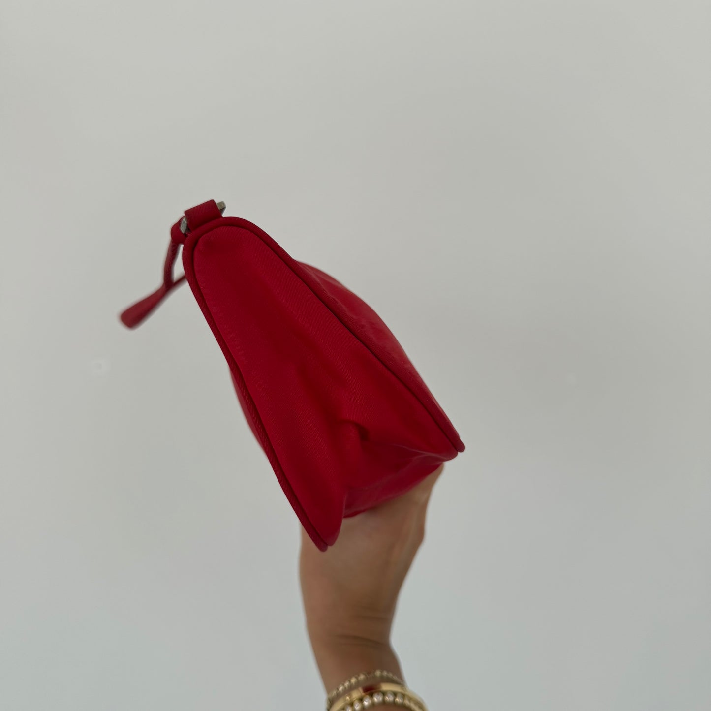 Prada Red Nylon Small Pochette Bag