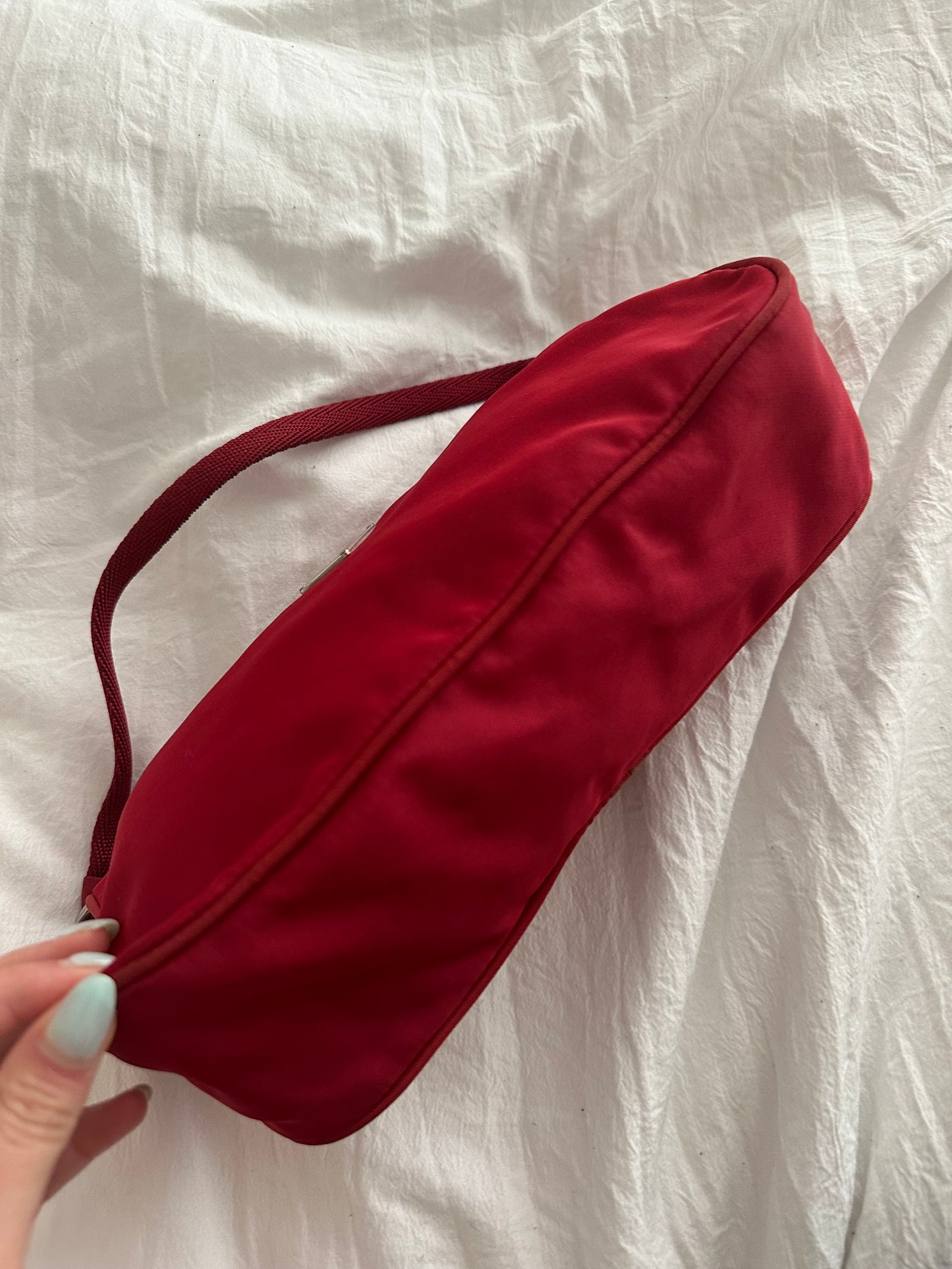 Prada Red Nylon Shoulder Bag