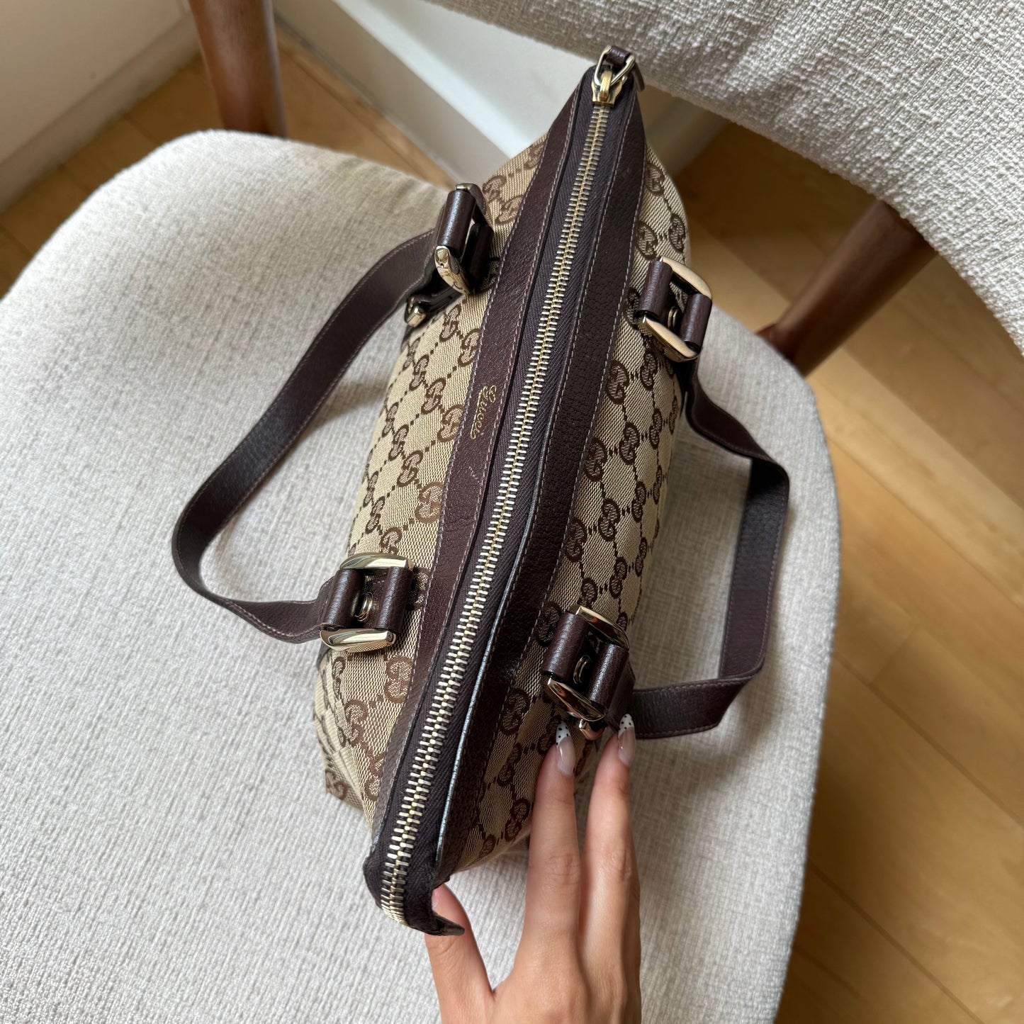 Gucci Brown Monogram Mini Tote Shoulder Bag w/ Dustbag
