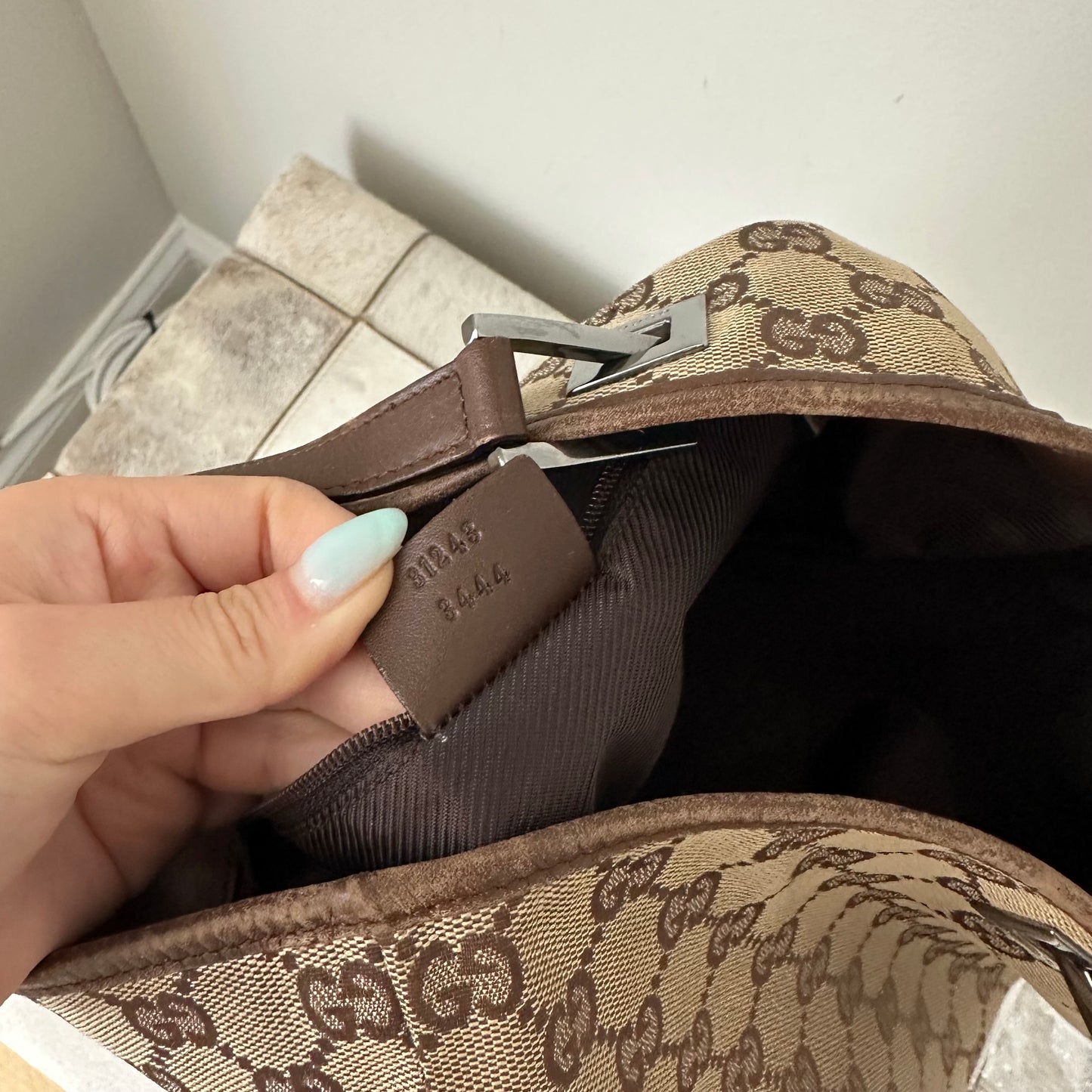 Gucci Brown Monogram Bucket Bag