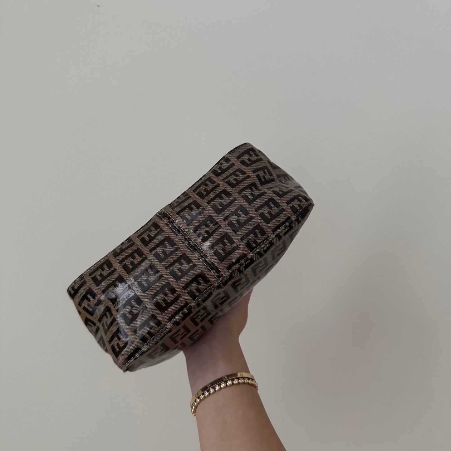 Fendi Brown Zucchino Monogram PVC Top Handle Mini Bag