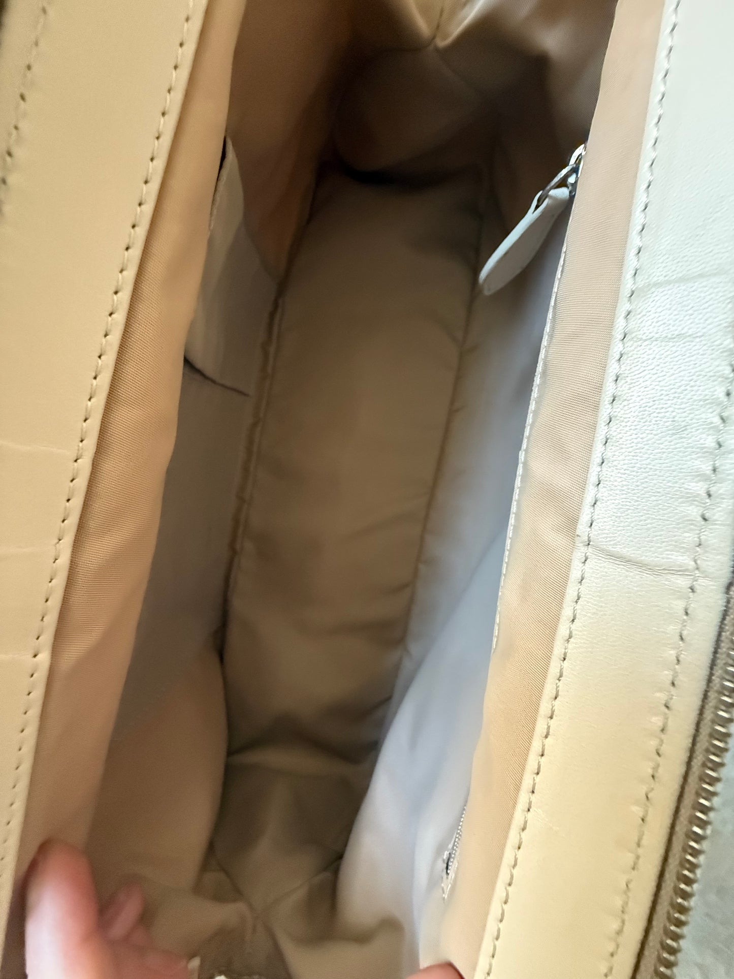 Christian Dior Romantique Cream Monogram Bow Shoulder Tote