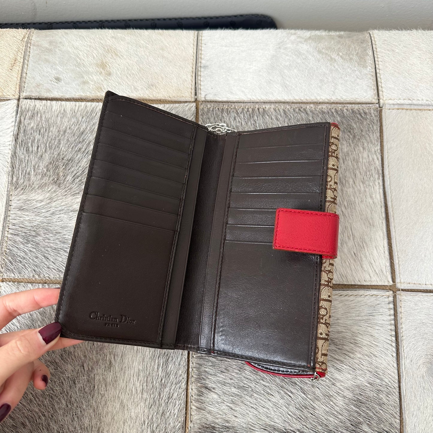 Christian Dior Rasta Print Saddle Wallet On Chain