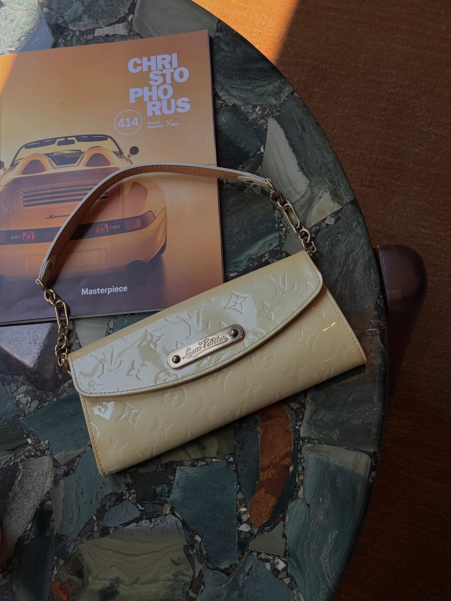 Louis Vuitton Yellow Vernis Sunset Boulevard Shoulder Bag