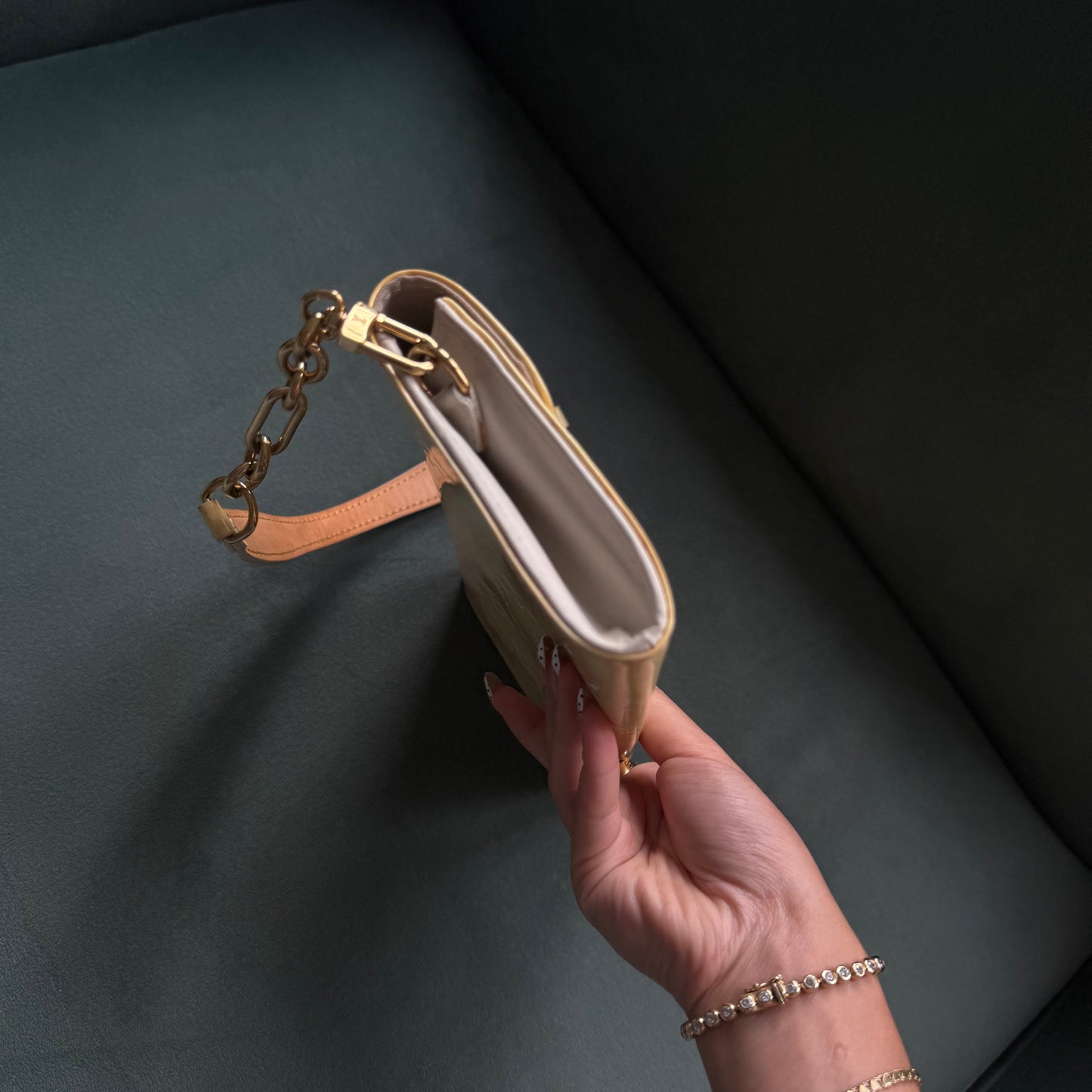 Louis Vuitton Yellow Vernis Sunset Boulevard Shoulder Bag