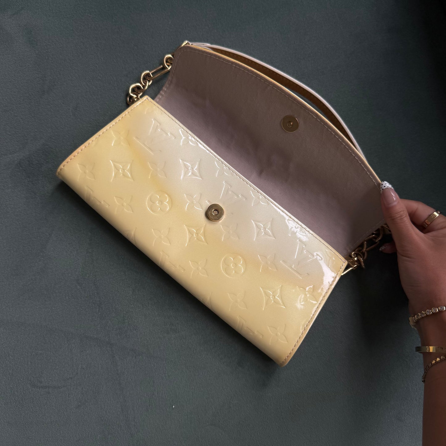 Louis Vuitton Yellow Vernis Sunset Boulevard Shoulder Bag