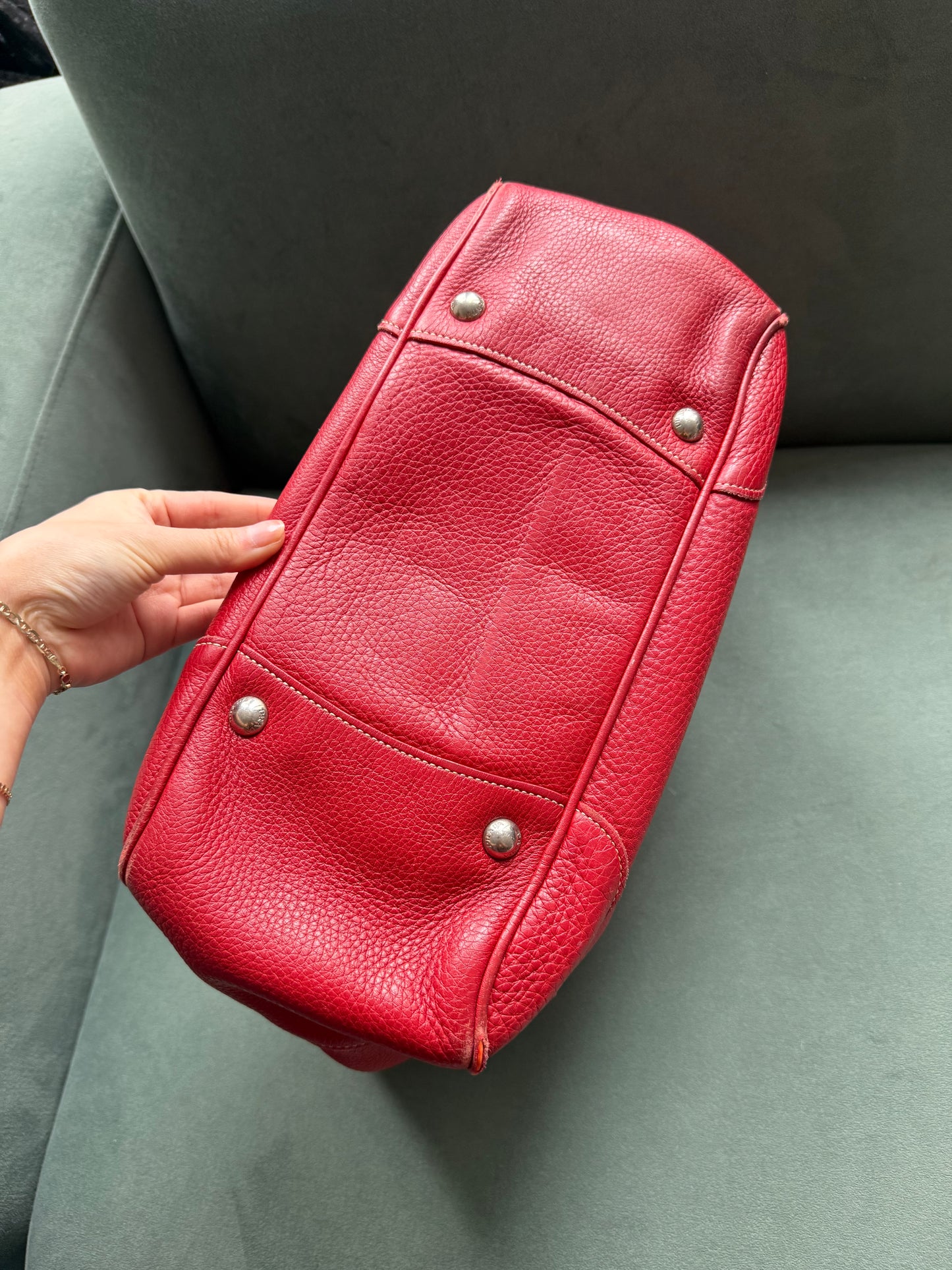 Prada Red Leather Braided Rope Tote Bag w/ Dustbag