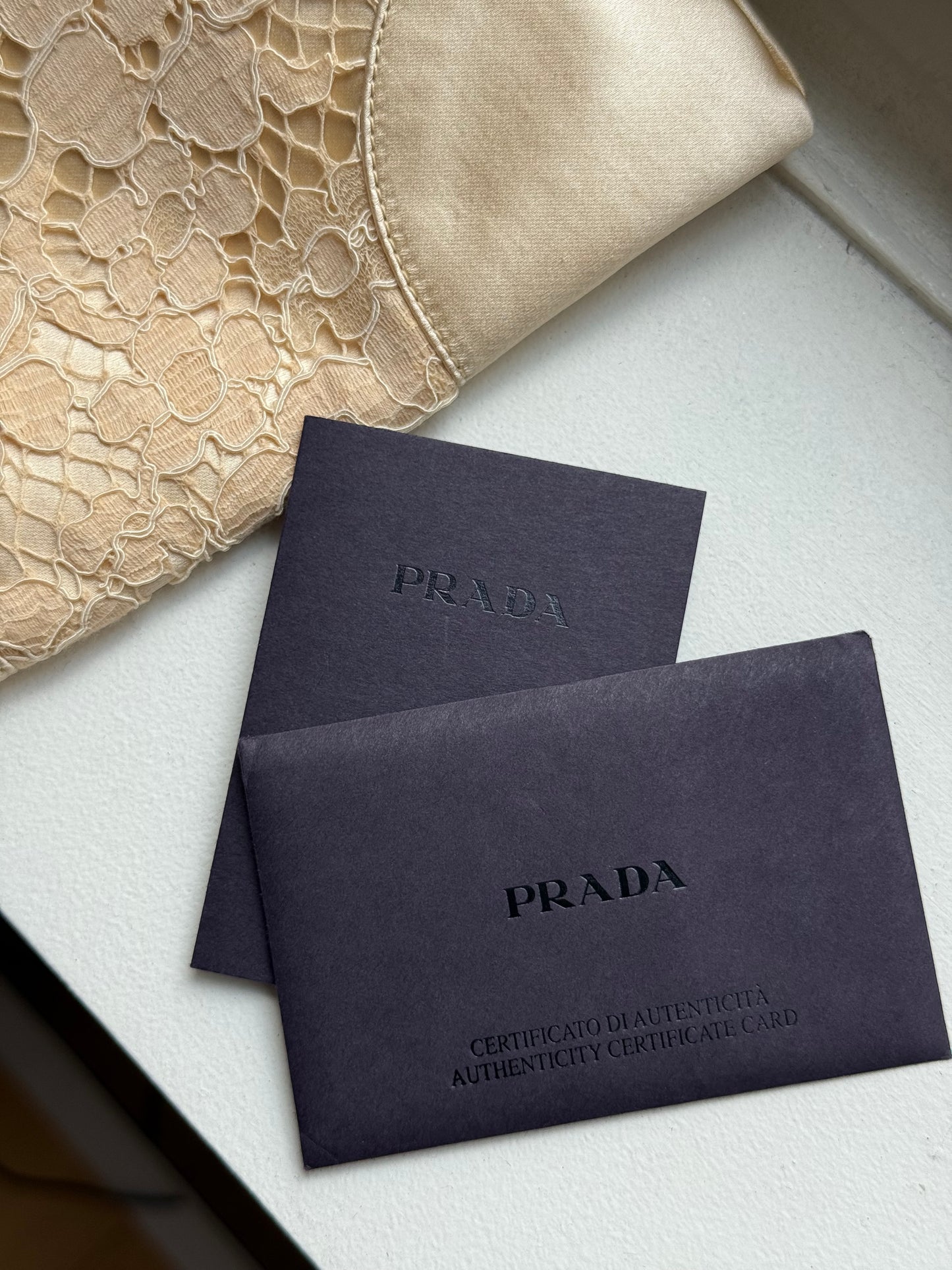 RARE Prada Beige Lace & Satin Mini Top Handle Bag w/ Papers