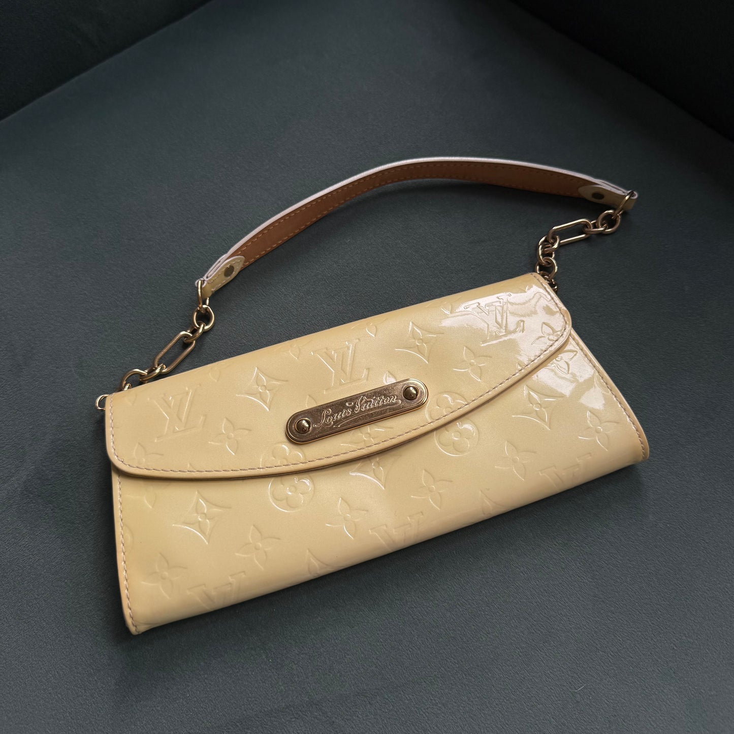 Louis Vuitton Yellow Vernis Sunset Boulevard Shoulder Bag