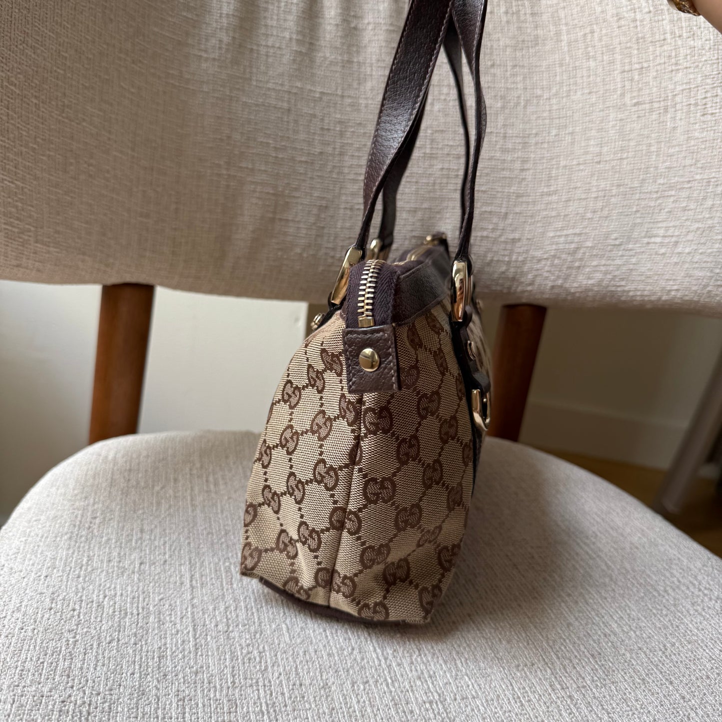 Gucci Brown Monogram Mini Tote Shoulder Bag w/ Dustbag