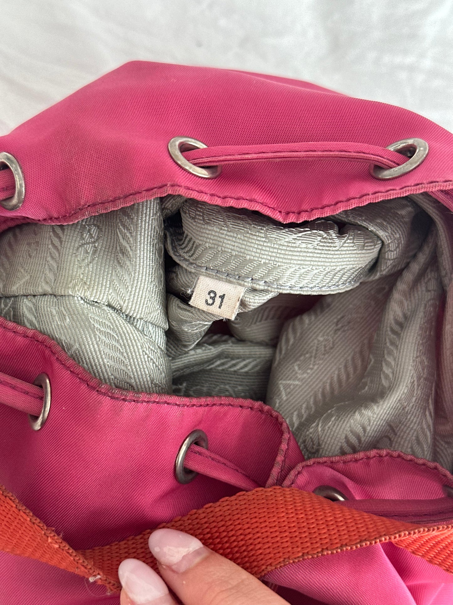 Prada Pink & Orange Cargo Bucket Bag