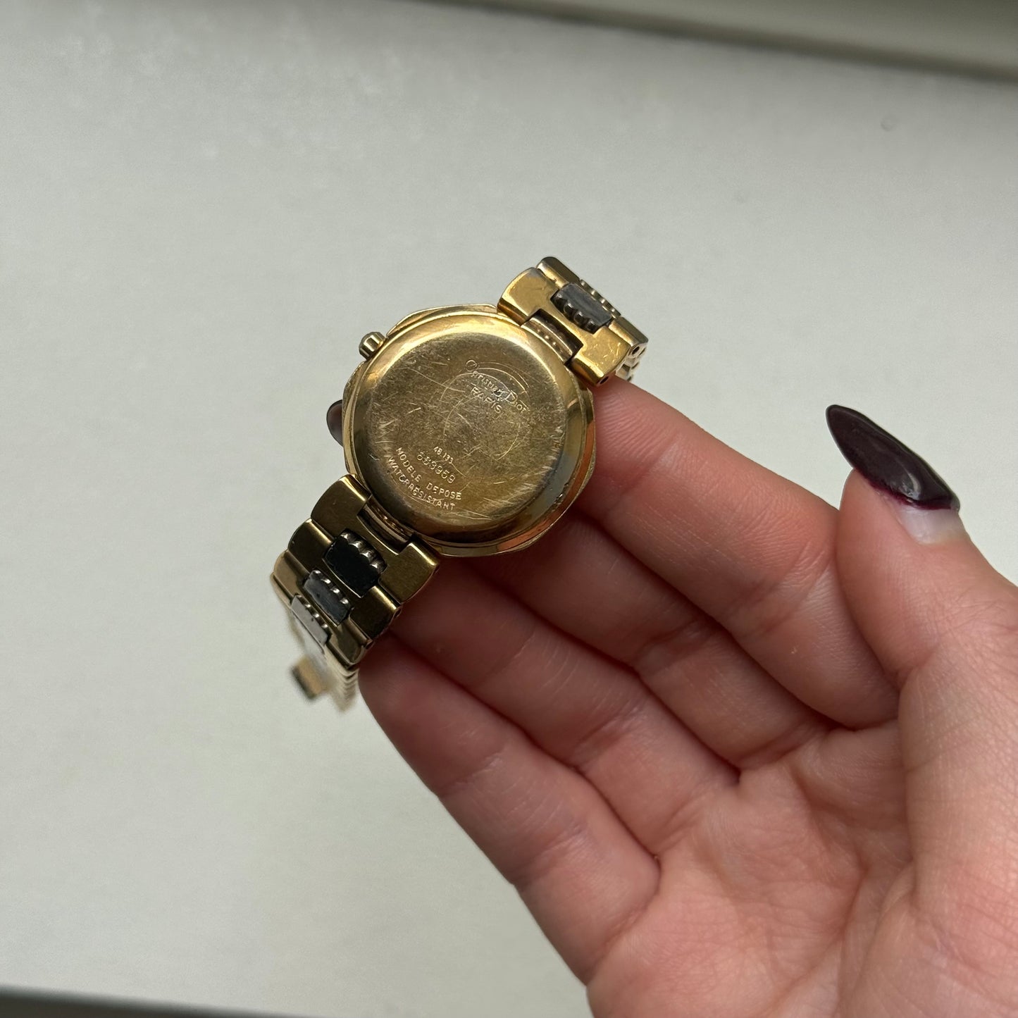 Christian Dior 26mm Octagon Gold Two Tone Crystal Watch