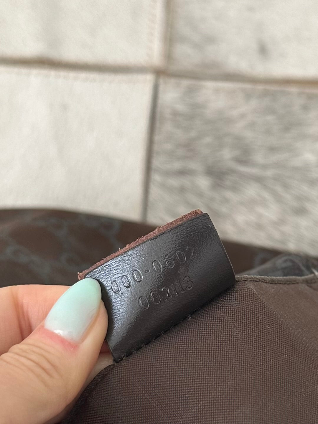 Gucci Brown Suede Monogram Shoulder Bag