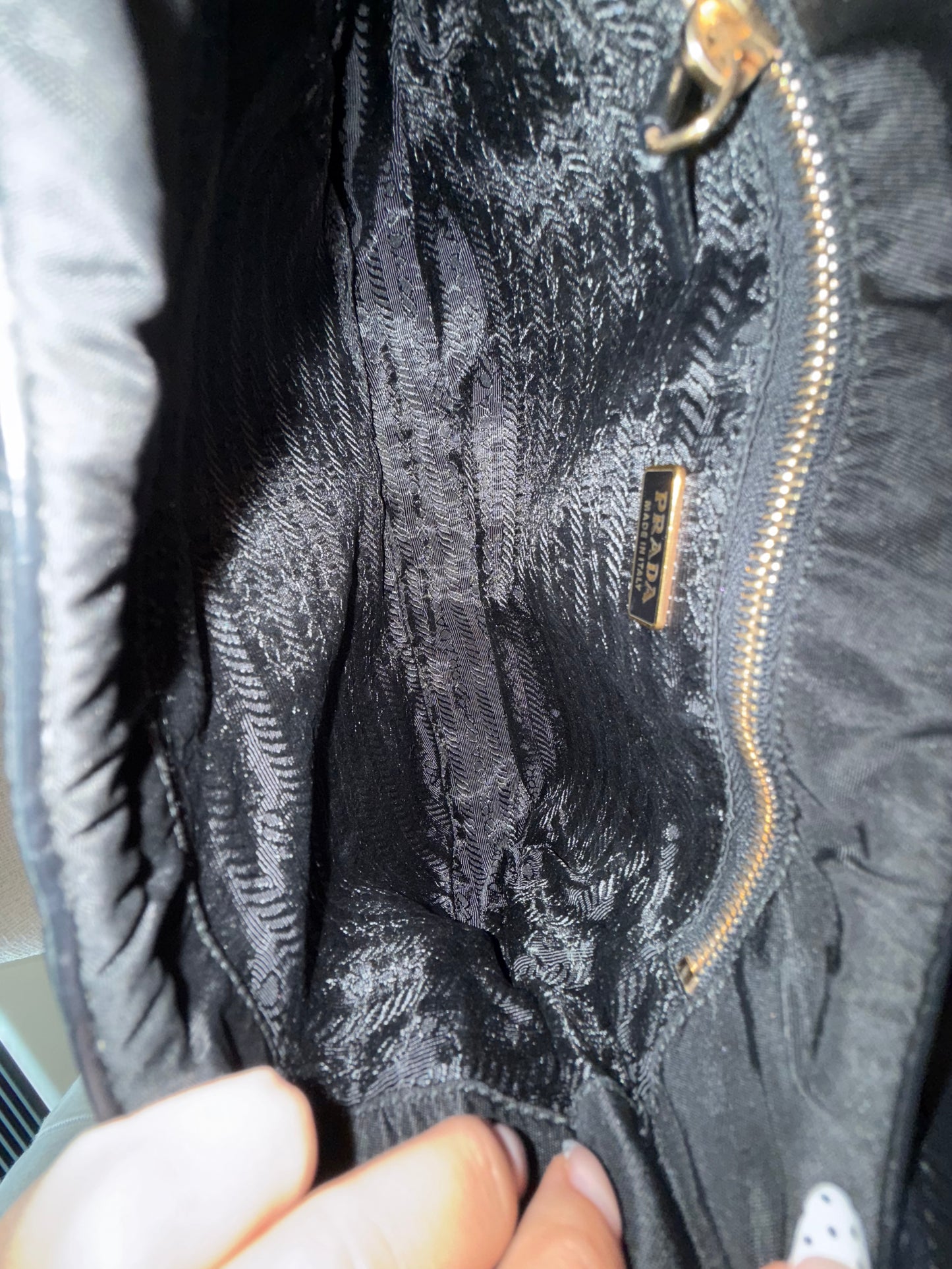 RARE Prada Black Gold Reversible Lock Shoulder Bag