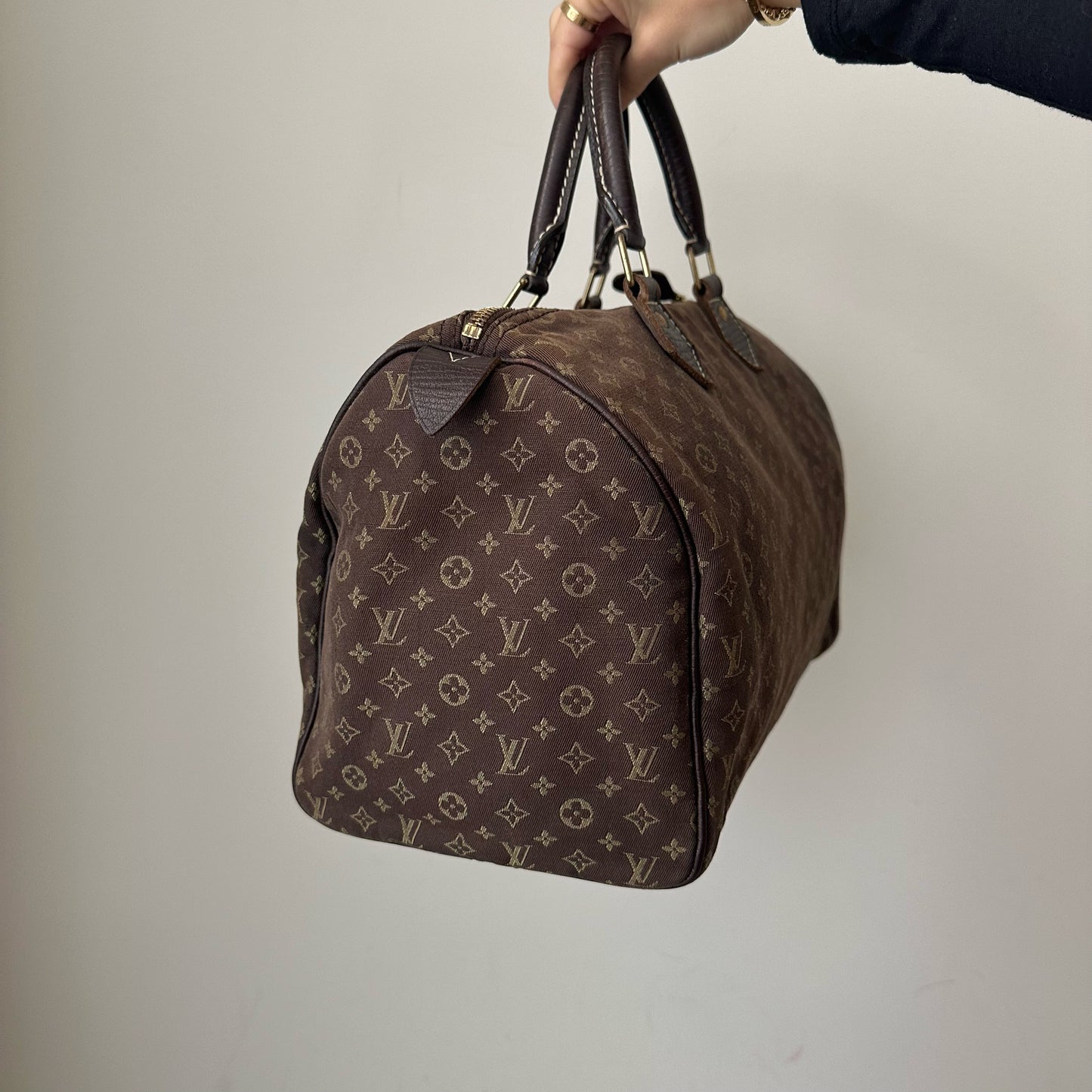Louis Vuitton Mini Lin Brown Monogram Speedy 30