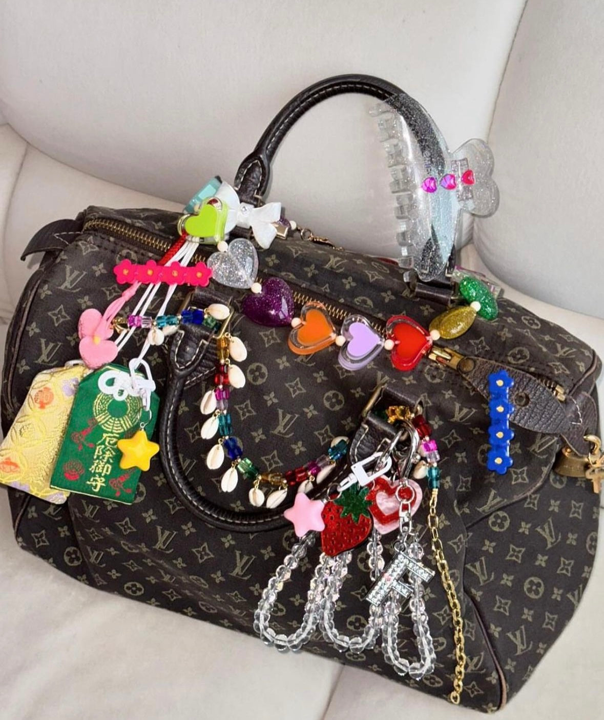 Louis Vuitton Mini Lin Brown Monogram Speedy 30