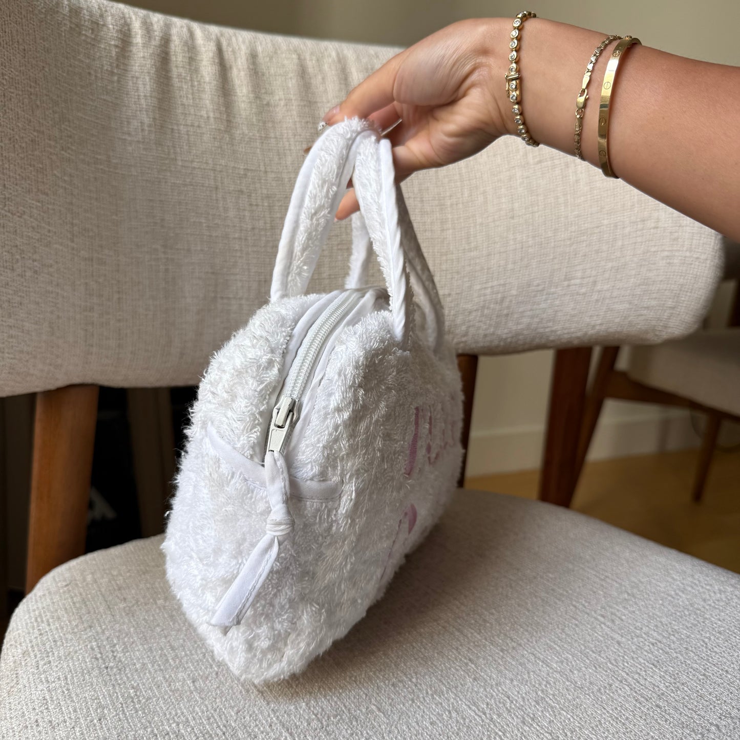 J'Adore Dior Pink Terry Cloth Top Handle Bag