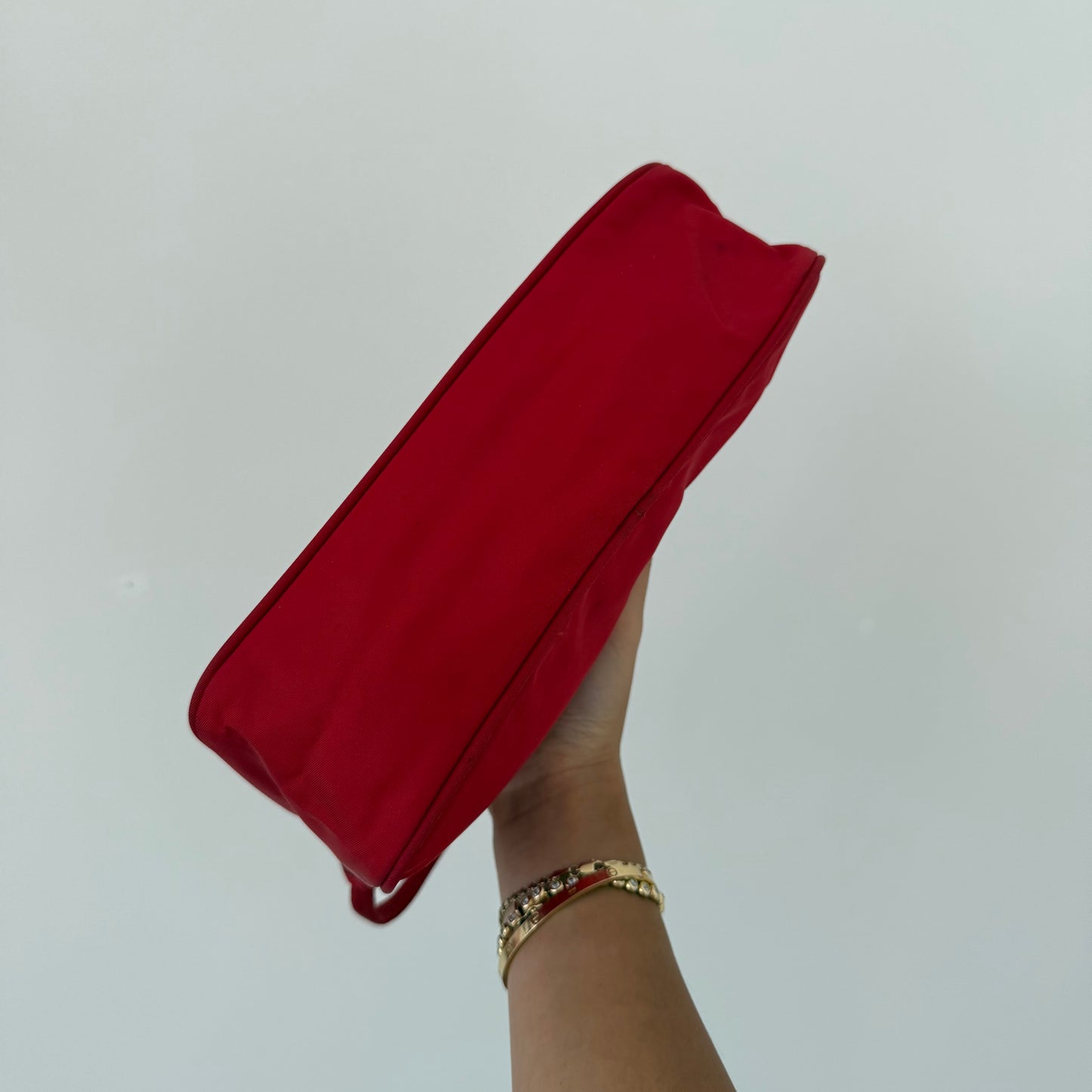 Prada Red Nylon Small Pochette Bag