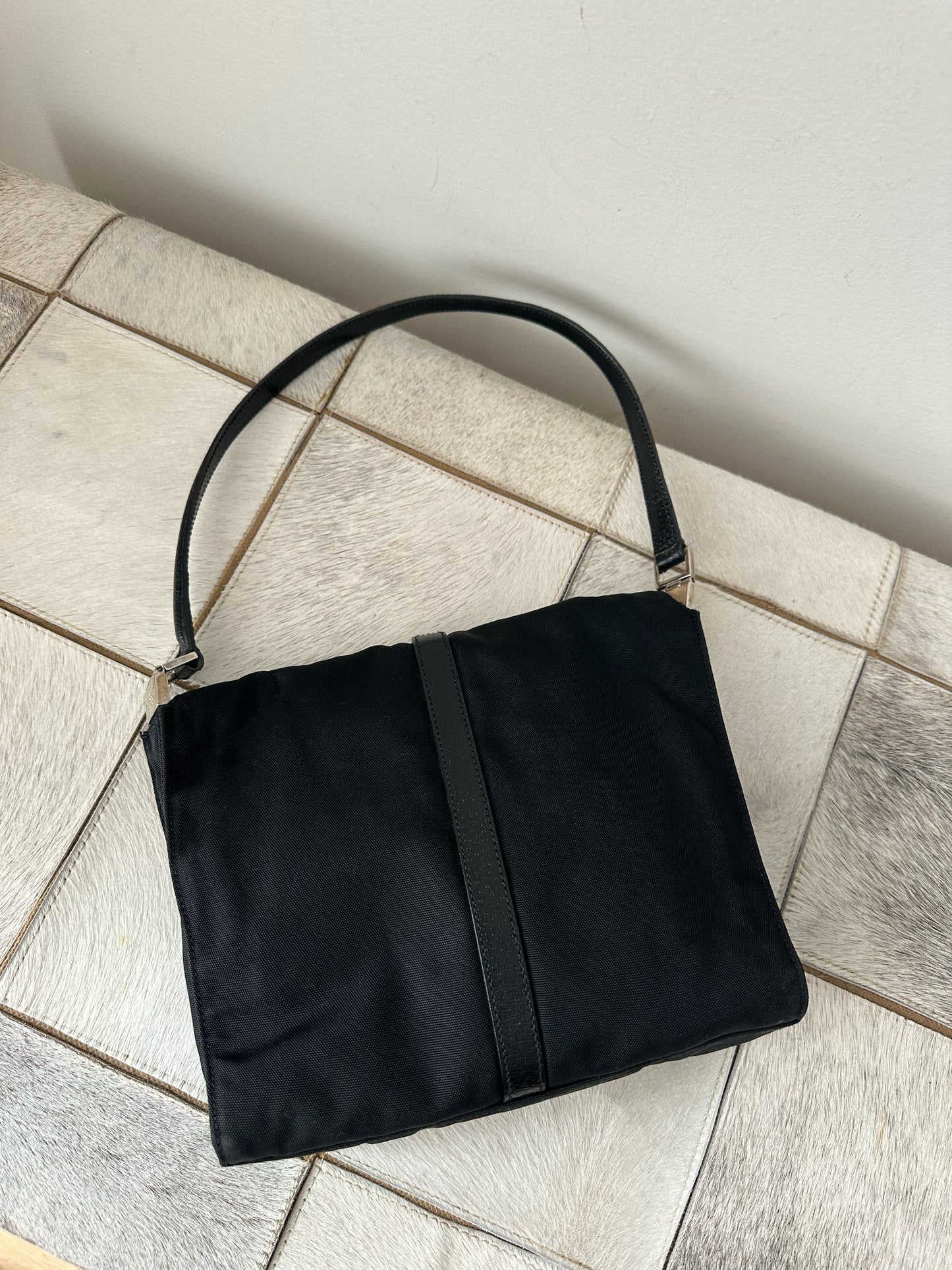 Gucci Black Nylon Jackie Flap Bag