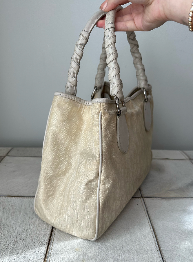 Christian Dior Ballerina Oblique Cream Tote Bag