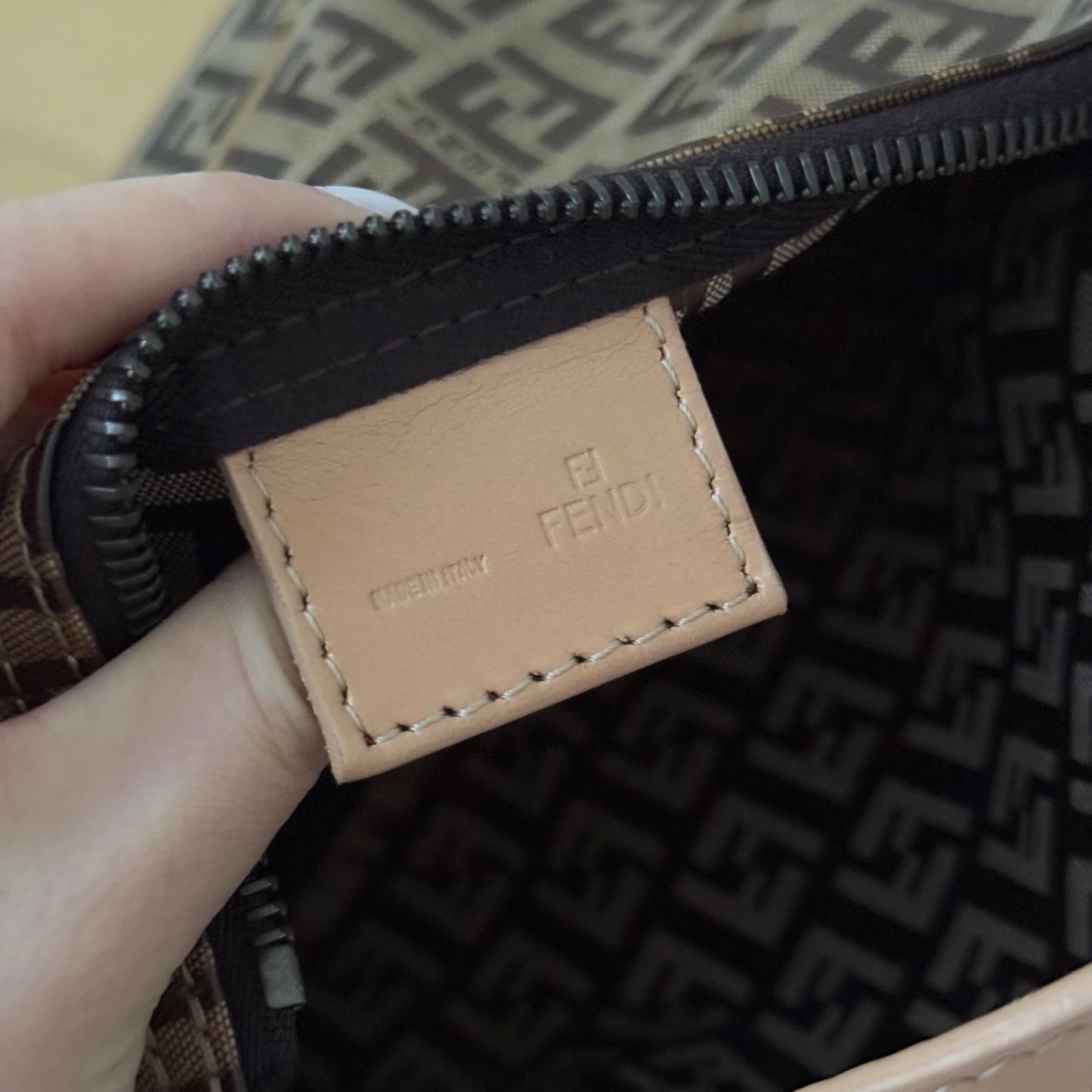 Fendi Brown Zucchino Monogram PVC Top Handle Mini Bag