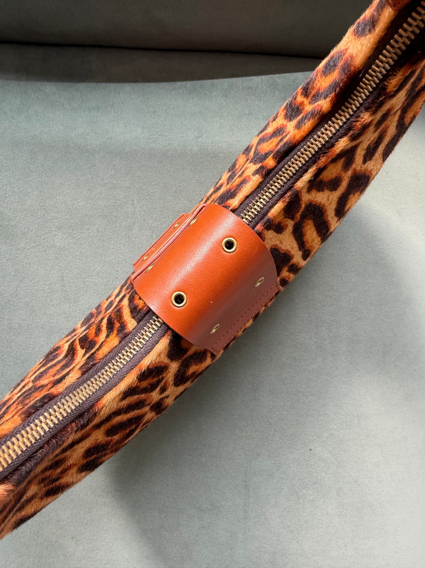 RARE Christian Dior Cheetah Ponyhair Street Chic Large Croissant Shoulder Bag