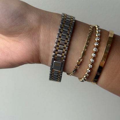 Gucci 24mm Black Dial Two Tone Watch