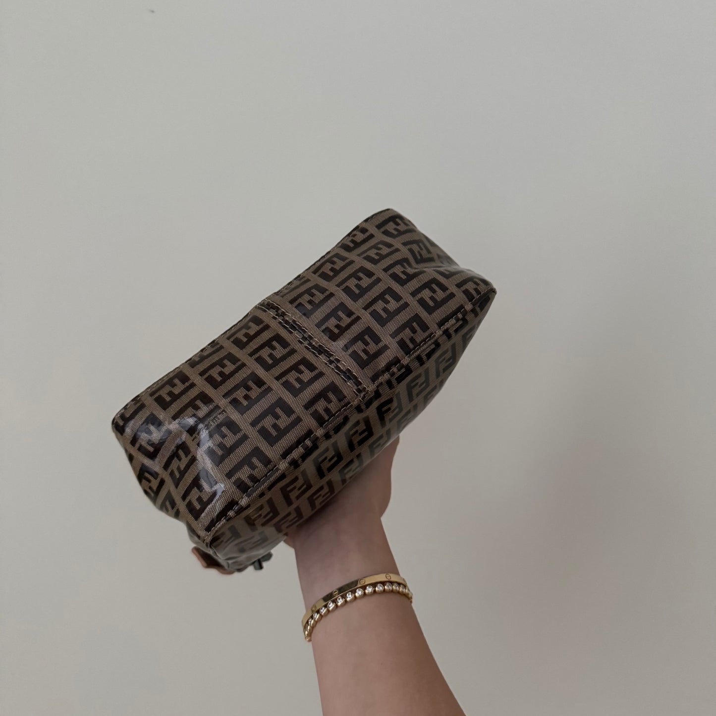 Fendi Brown Zucchino Monogram PVC Top Handle Mini Bag