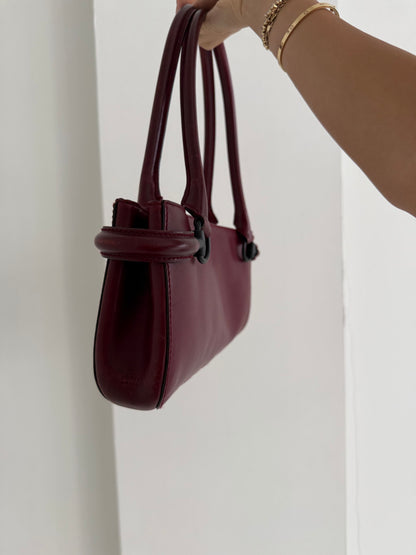 Tom Ford Era Gucci Burgundy Leather Horsebit East West Shoulder Bag