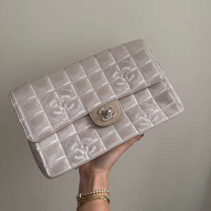 Chanel 2001 Beige Travel Line Flap Bag