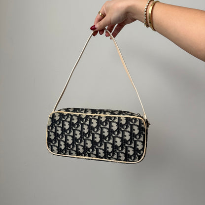 Christian Dior Black Monogram Trotter Shoulder Bag