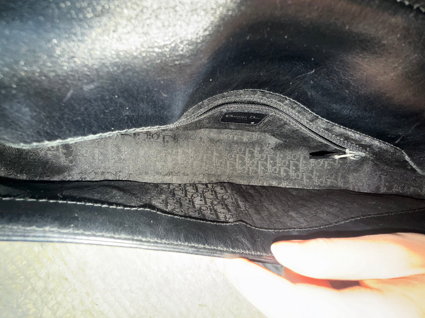 RARE 2003 Galliano Dior Black Patent Leather Bondage Shoulder Bag