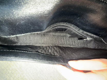 RARE 2003 Galliano Dior Black Patent Leather Bondage Shoulder Bag
