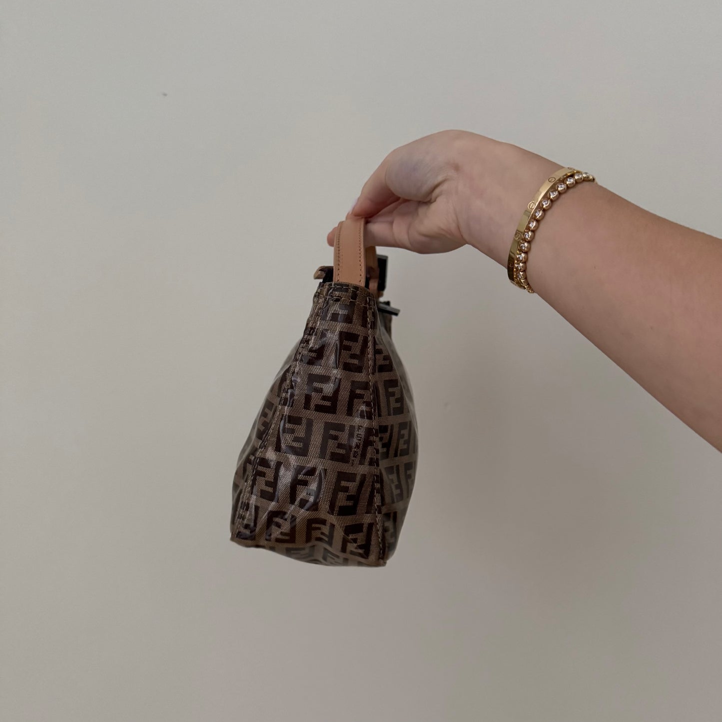 Fendi Brown Zucchino Monogram PVC Top Handle Mini Bag