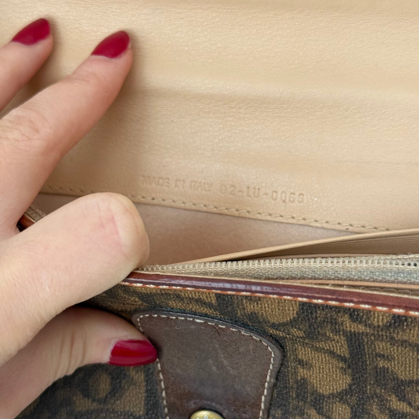 Christian Dior Brown Monogram Romantique Heart Wallet On Chain