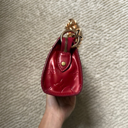 Louis Vuitton Red Vernis Gold Chain Pochette