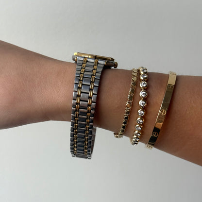 Gucci 24mm Black Dial Two Tone Watch