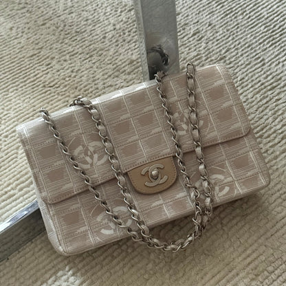 Chanel 2001 Beige Travel Line Flap Bag