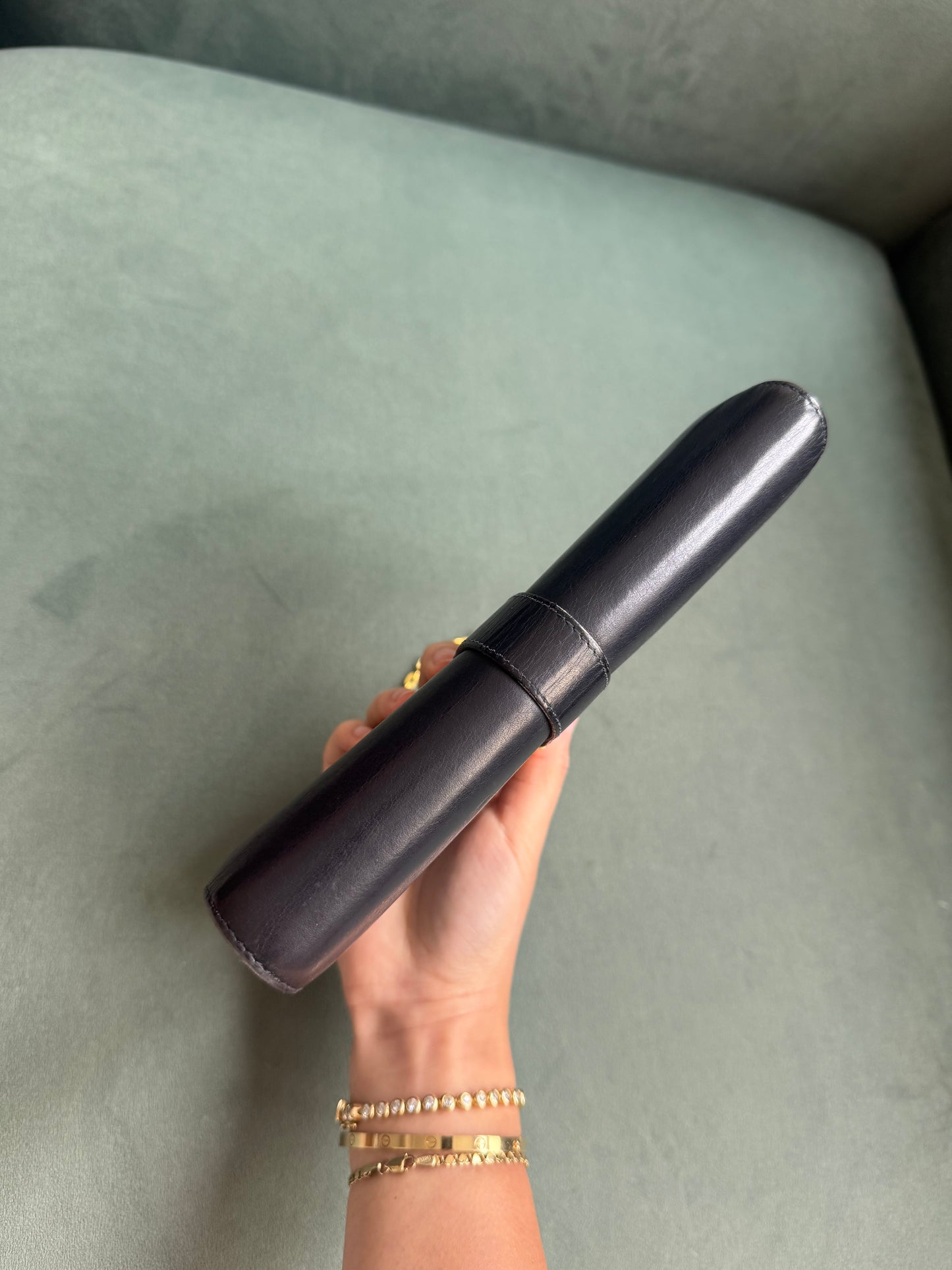 YSL Dark Navy Kate Lambskin Wallet On Chain