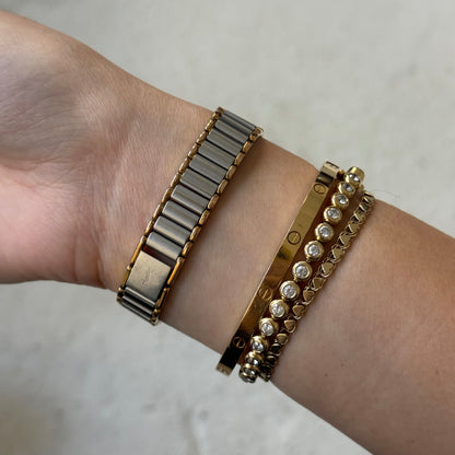 YSL 24mm Two Tone Dainty Script Number Watch