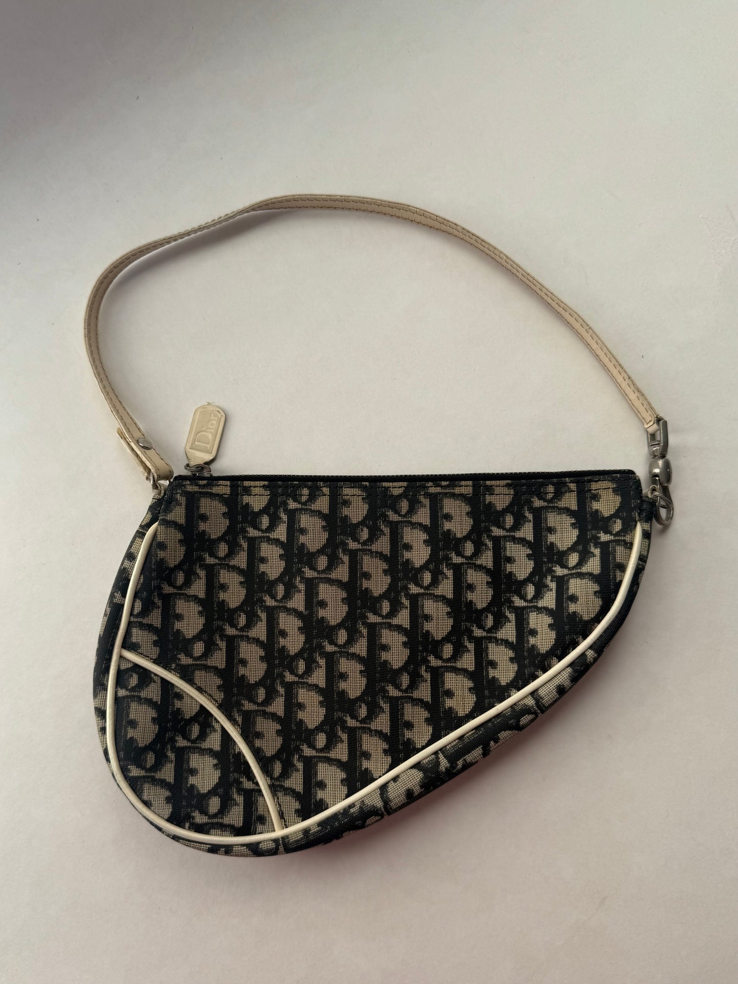 Christian Dior Black Monogram Trotter Saddle Shoulder Bag