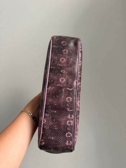 RARE Prada Purple Lizard Kiss Lock Evening Bag